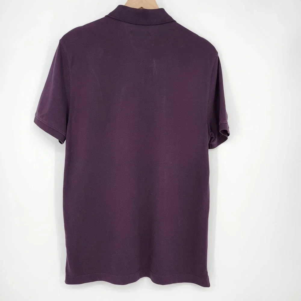 Banana Republic Mens Core Temp Polo‎ Size M Deep Purple Preppy Casual Everyday